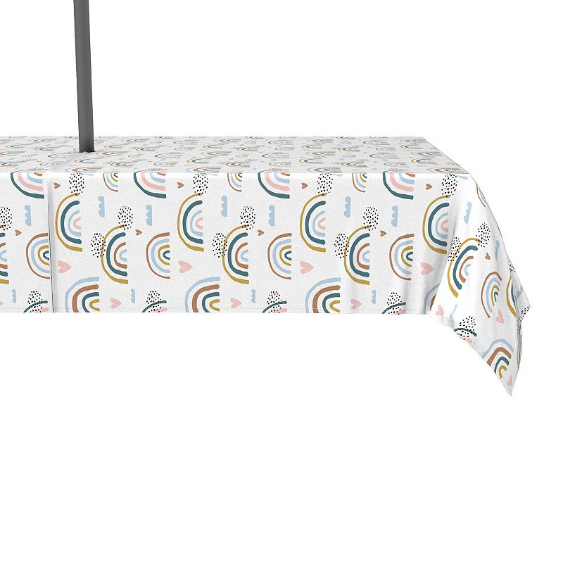 Water Repellent， Outdoor， 100% Polyester， 60x120， Rainbows and Hearts