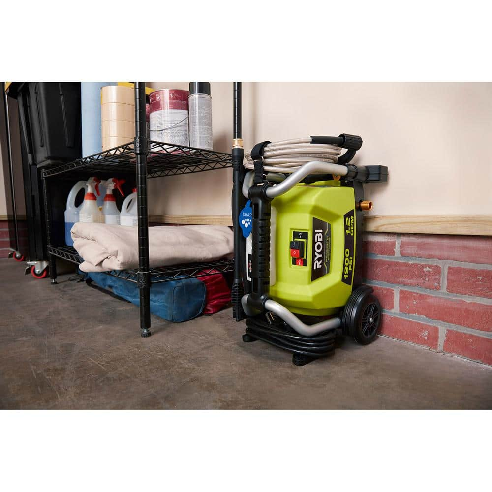 RYOBI 1900 PSI 1.2 GPM Cold Water Wheeled Corded Electric Pressure Washer RY1419MT