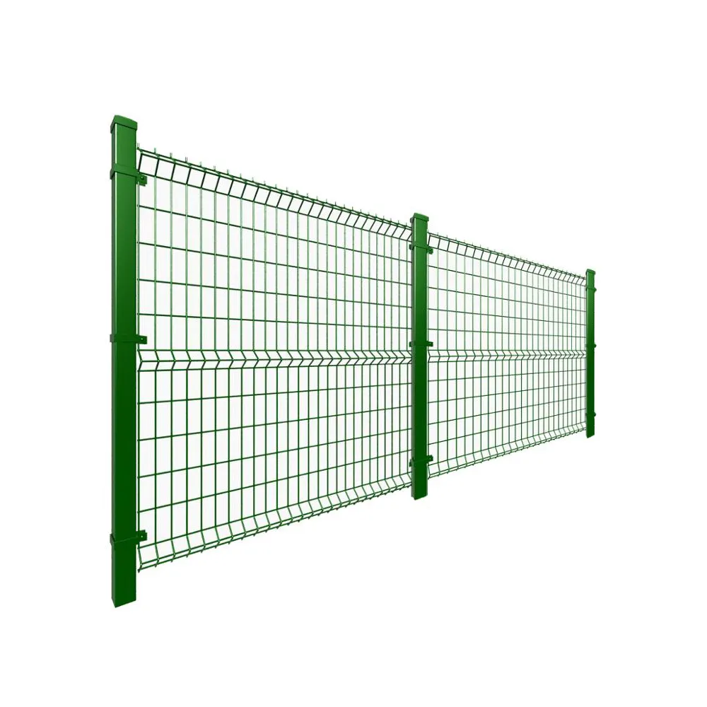 Factory Supply Green 3d Fence Designs Twin Wire Fence 3d Wire Mesh Fence Panels