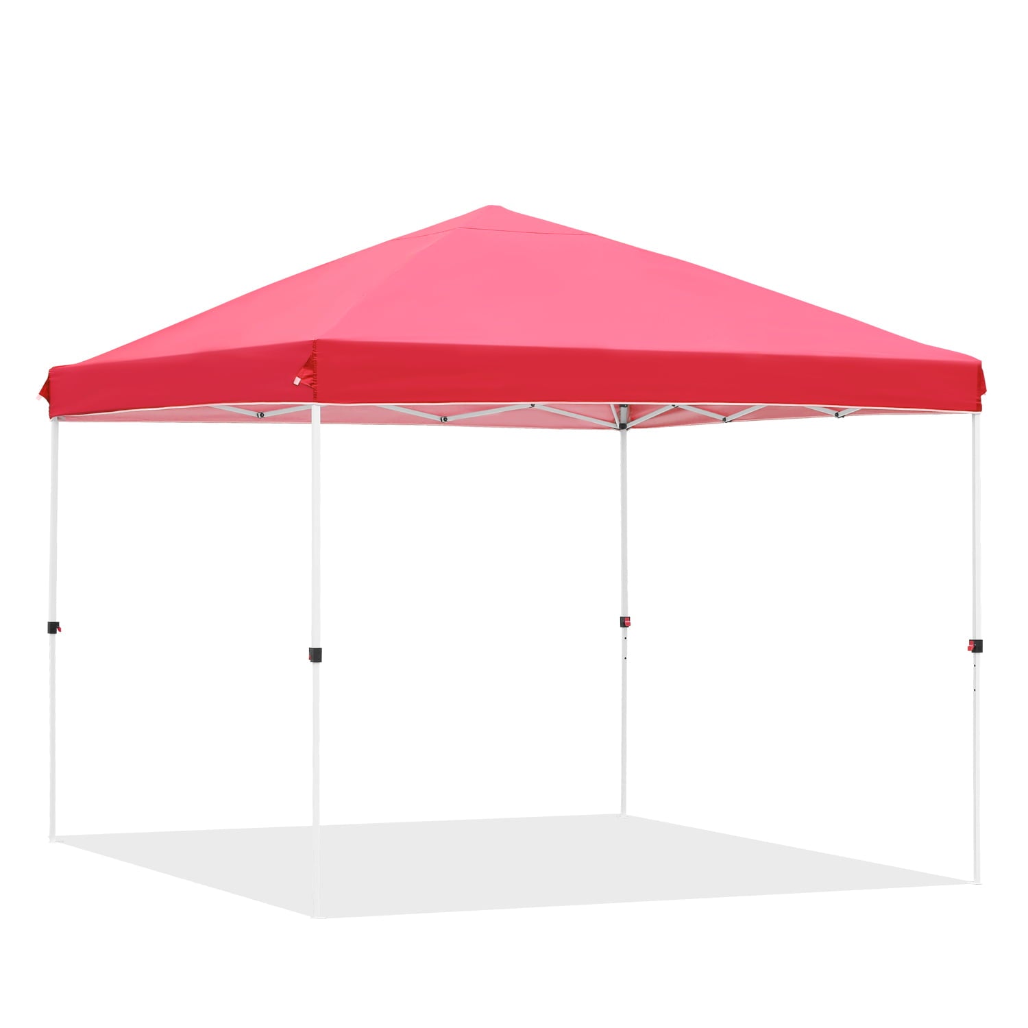 Ainfox 10' x 10' Pop up Canopy Tent Outside Canopy, One Push Tent Canopy with Wheeled Carry Bag, Extra 8 Stakes and 4 Ropes,Red