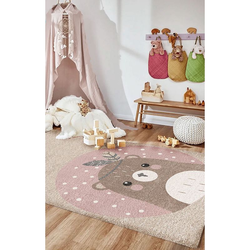 Mother Ruggers Beary Roo Machine Washable Colorful Kid's Rug