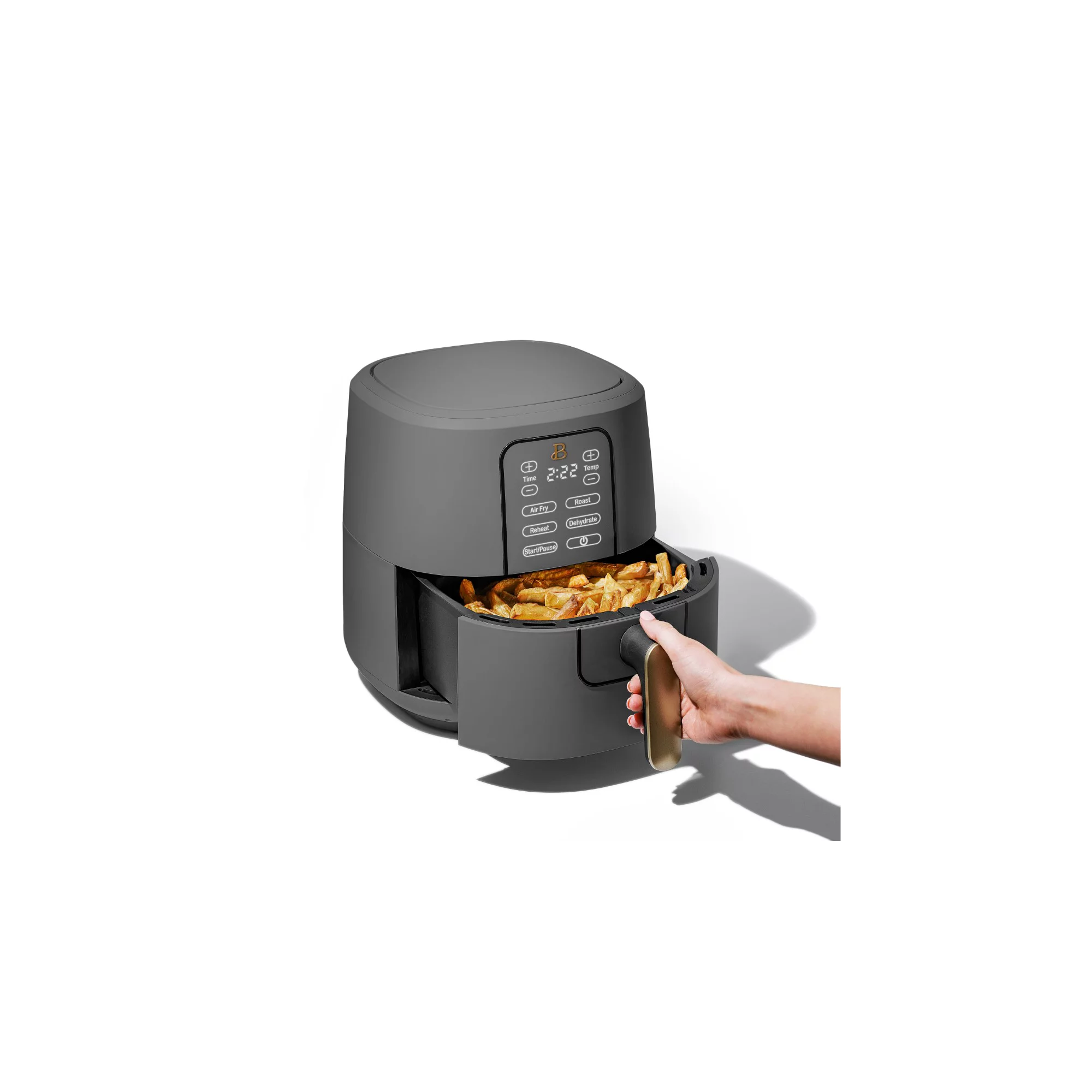 Beautiful 6 Quart Touchscreen Air Fryer， Oyster Grey by Drew Barrymore