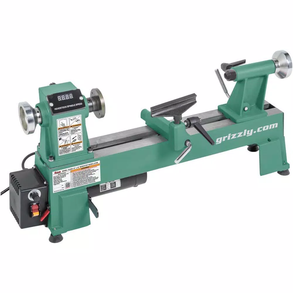 Grizzly Industrial 10 in. x 18 in. Variable-Speed Wood Lathe and#8211; XDC Depot