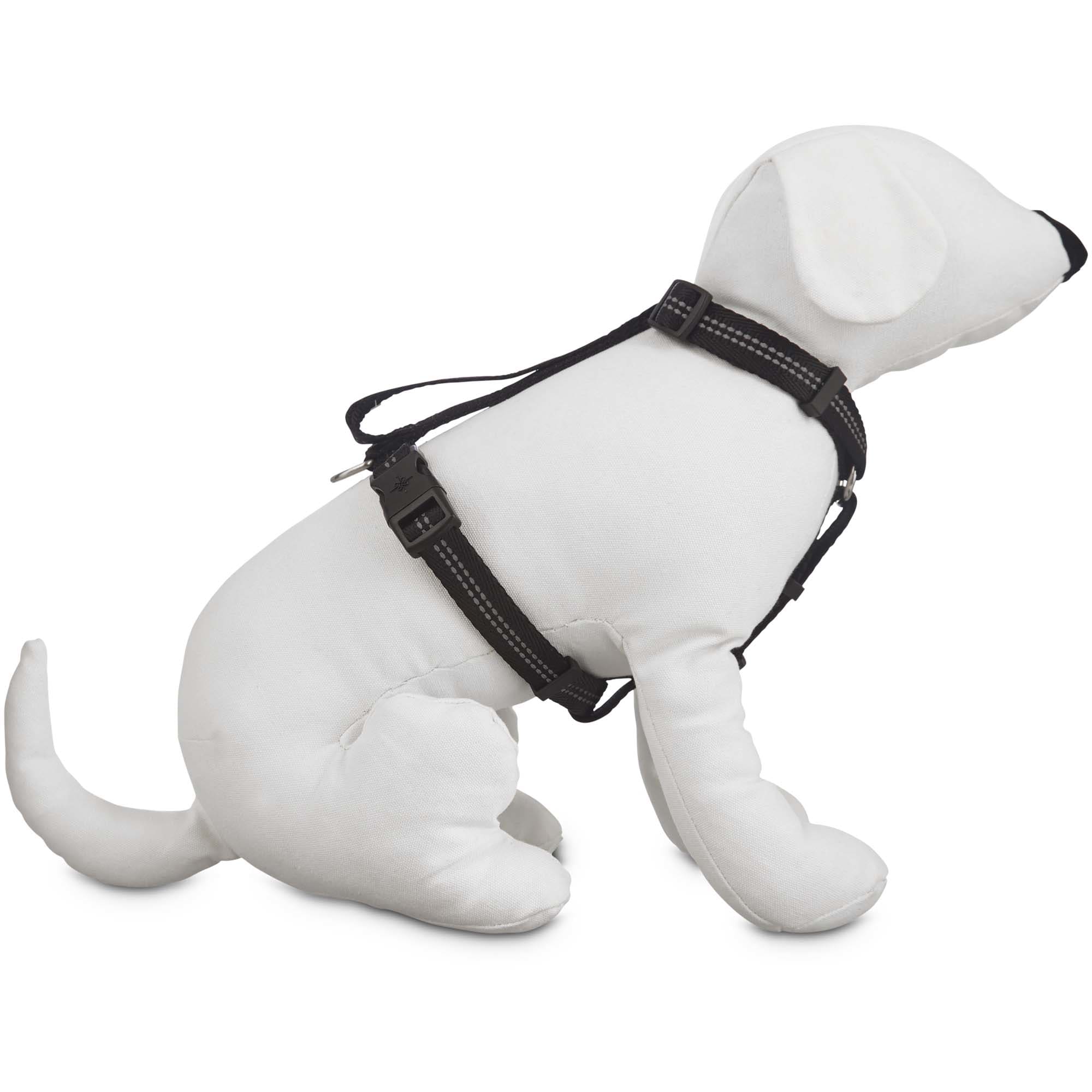 YOULY Reflective Adjustable Padded Black Dog Harness， Small