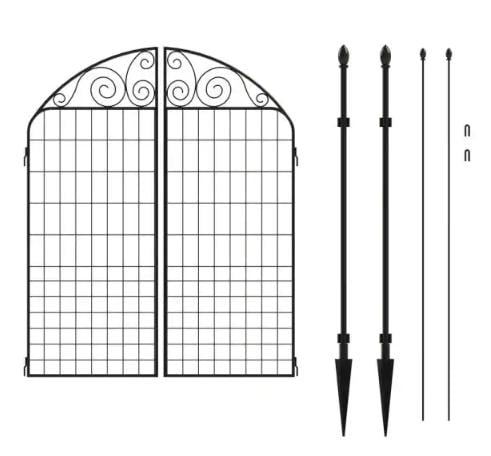 New Rockdale 41.9 in. Black Steel Fence Gate