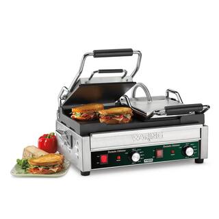 Waring Commercial Tostato Ottimo Dual Flat Toasting Grill Silver 240-Volt (17 in. x 9.25 in. Cooking Surface) WFG300