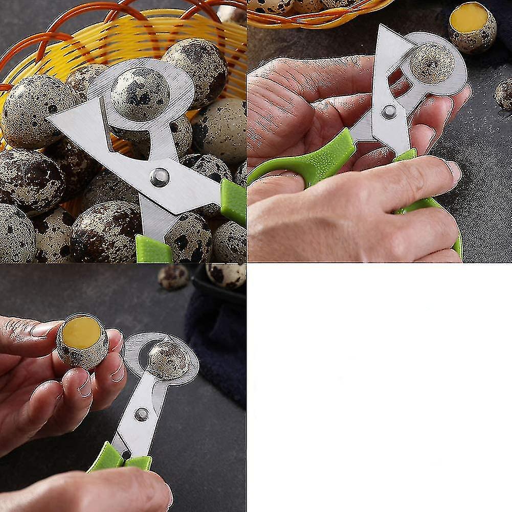 Stainless Steel Quail Egg Cutter Bird Egg Scissors Tool (beige) 2 Pieces