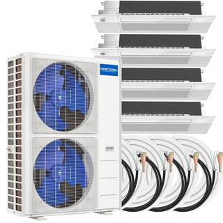 MRCOOL DIY 48000 BTU 4-Ton 4-Zone 20.5 SEER Ductless Mini-Split AC and Heat Pump with Cassettes 3-12K+18K  50505050ft DIYM448HPC06C194