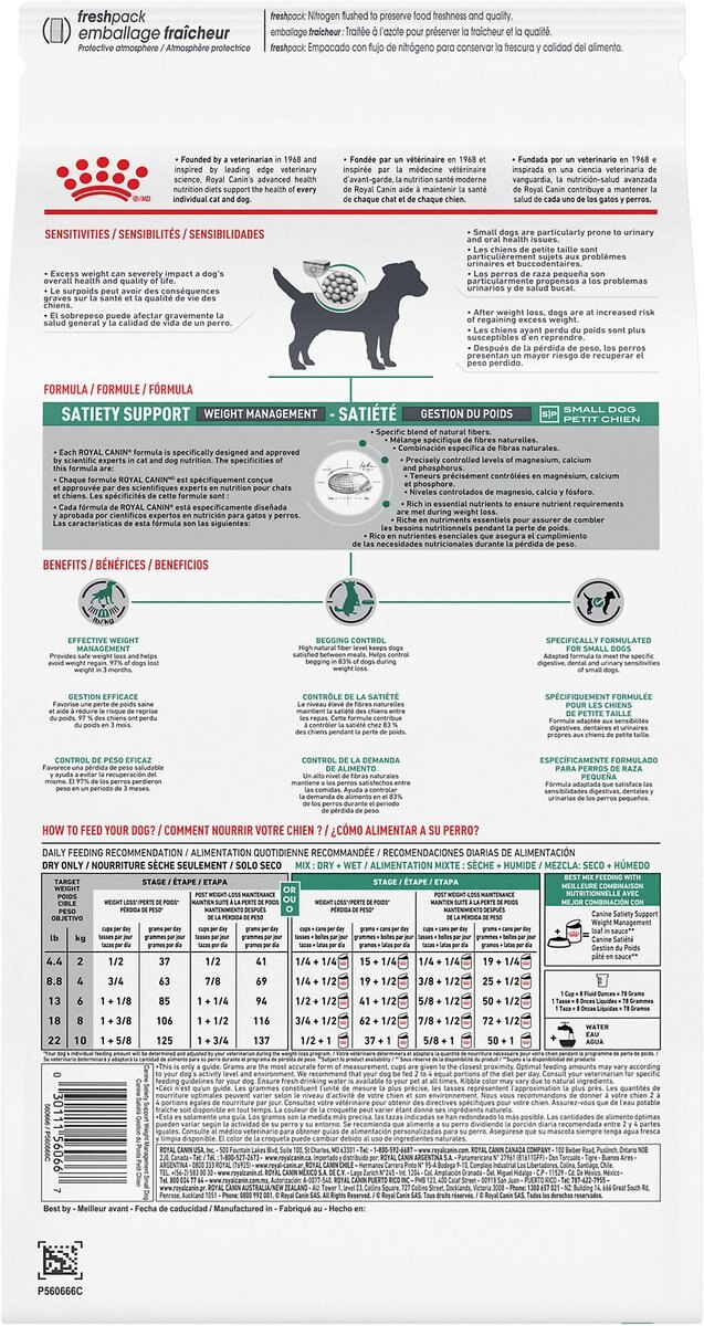 Royal Canin Veterinary Diet Adult Satiety Support Weight Management Small Breed Dry Dog Food