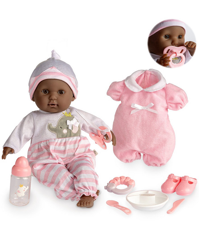 JC TOYS Berenguer Boutique 15 African American Baby Gift Set  11 Pieces