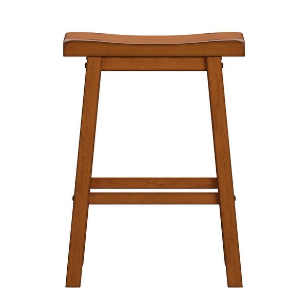 Lavish Home Swivel Wood Stool with Back