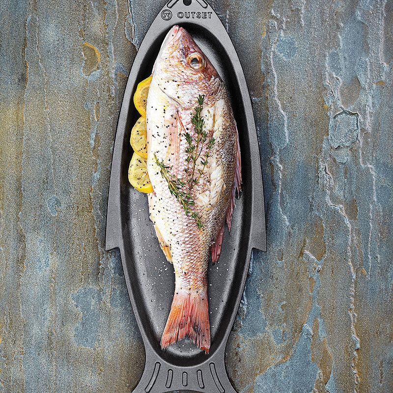 Outset Cast-Iron Fish Grill and Serving Pan