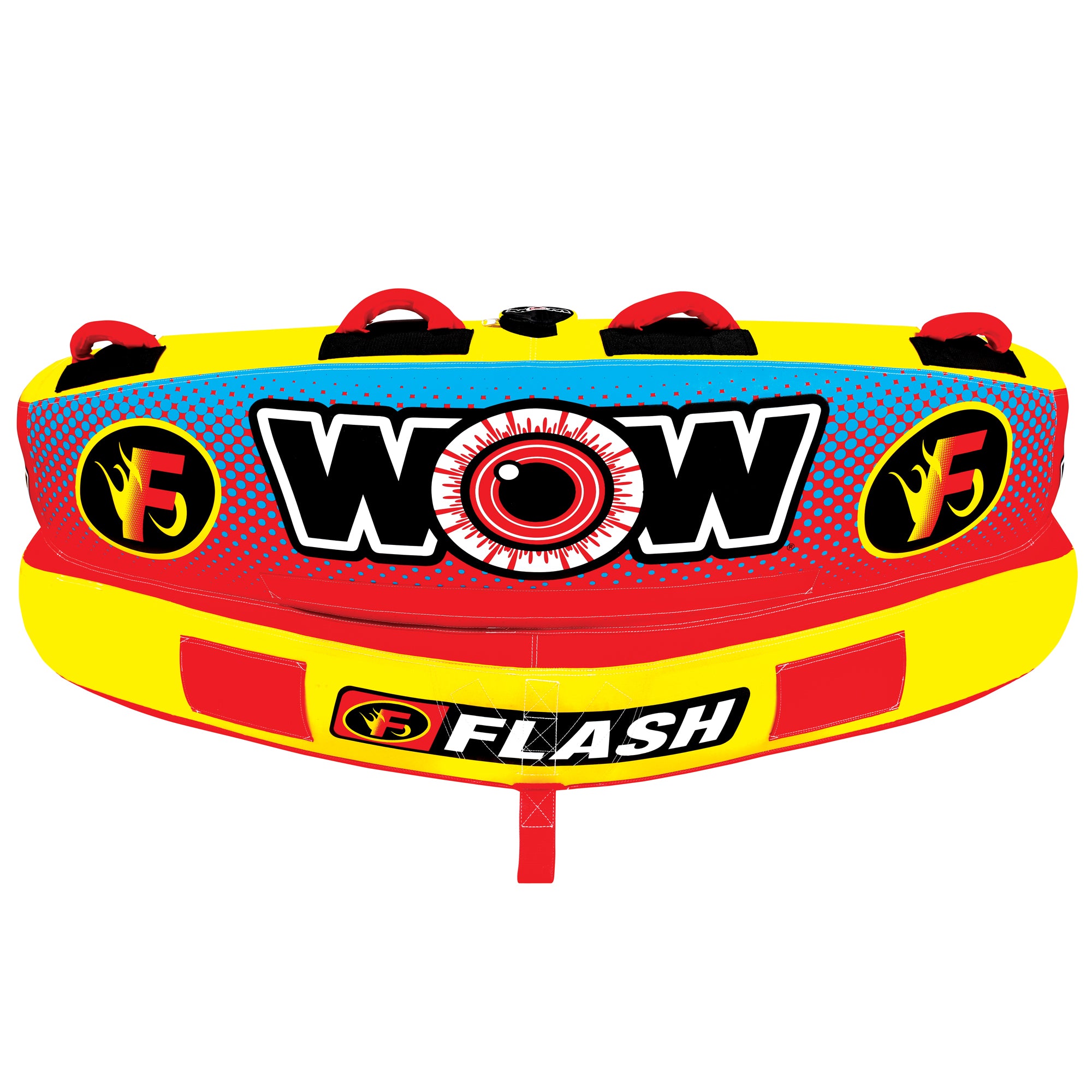 WOW Watersports 1-2 Rider Flash Boating Towable Tube with Secure Cockpit Seating