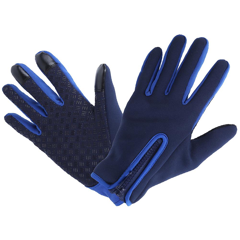 Outdoors Sports Gloves Touch Screen Mountaineering Antislip Supplies For Man Womenblue L