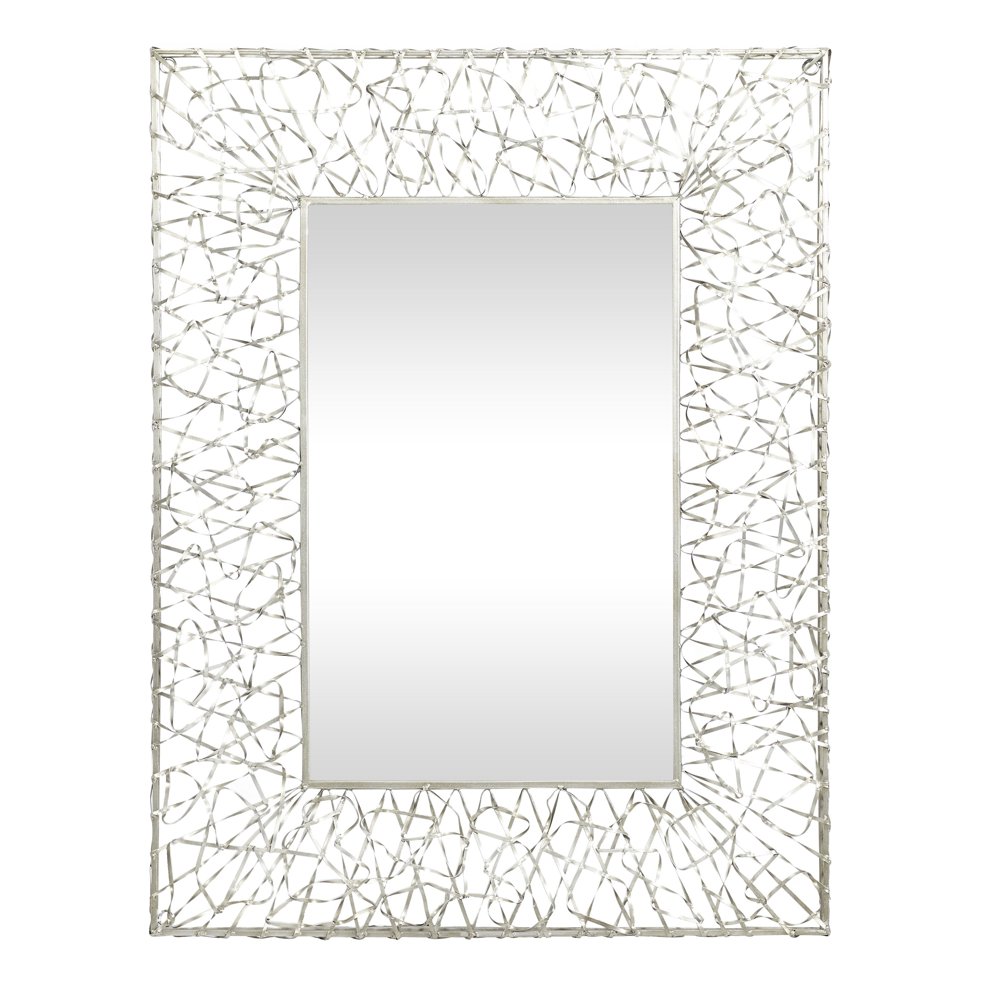 Silver Industrial Metal Wall Mirror 43 x 33