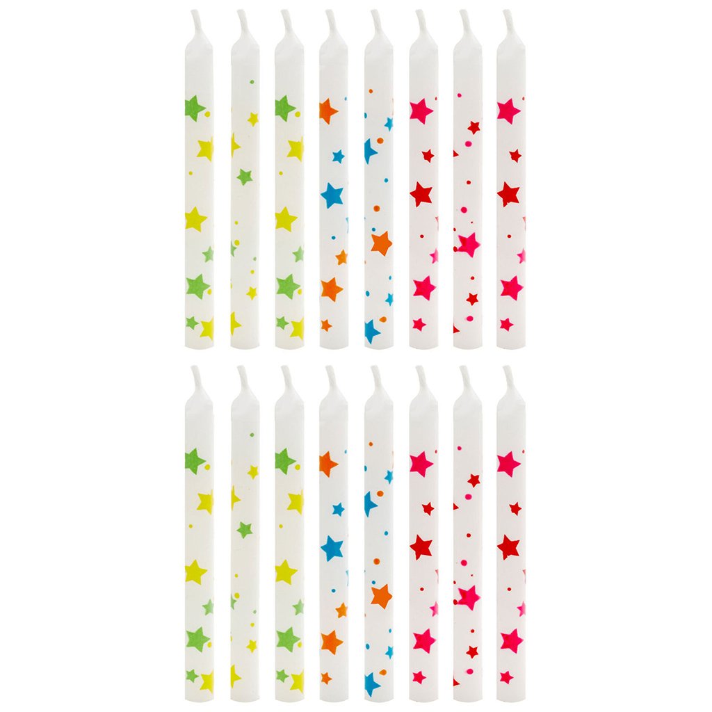 Hallmark  Scattered Stars White Birthday Candles, Set of 16