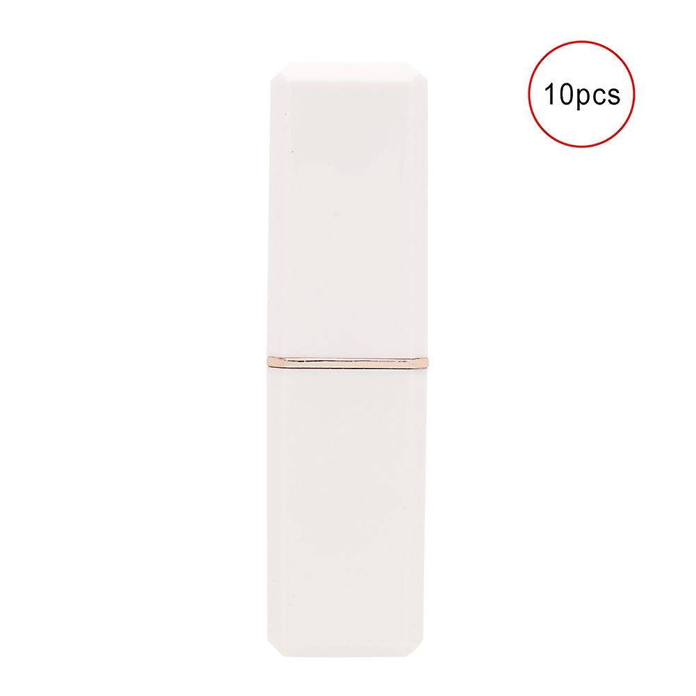 10pcs Square Shape White Four Leaf Clover Diy Empty Lipstick Tube Lipstick Making Tools