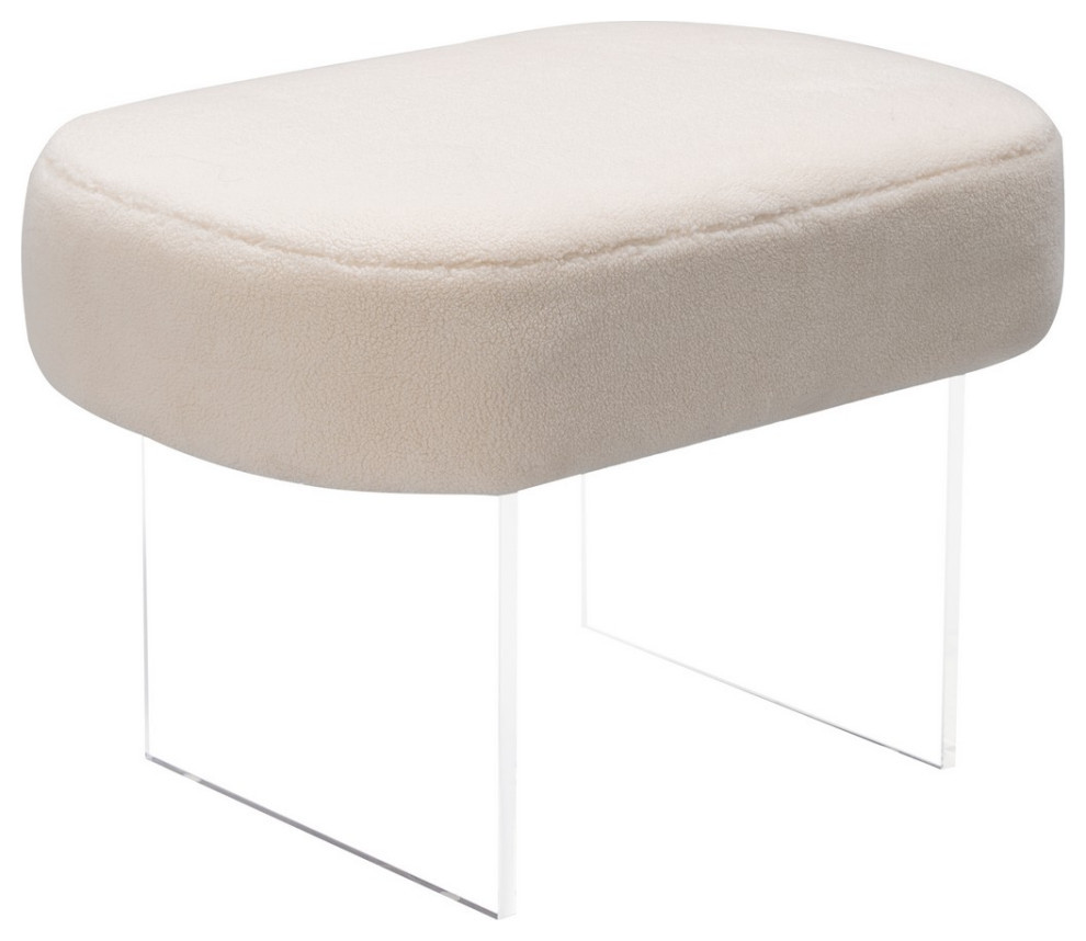 Barbie Faux Sheepskin Ottoman   Contemporary   Footstools And Ottomans   by V.S.D Furniture  Houzz