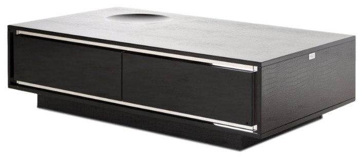 AandX Grand Modern Crocodile Lacquer Coffee Table with Drawers   Transitional   Coffee Tables   by Vig Furniture Inc.  Houzz