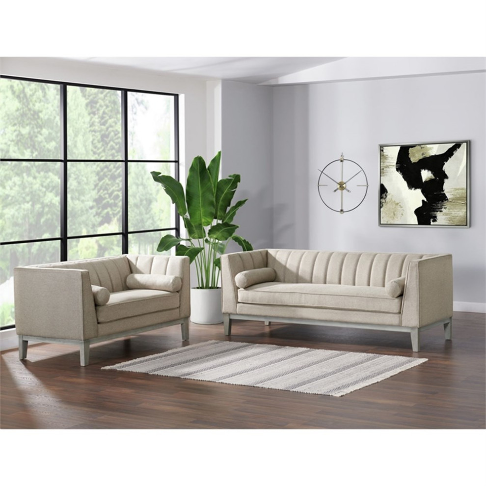 Picket House Furnishings Hayworth Loveseat in Fawn   Transitional   Loveseats   by Homesquare  Houzz