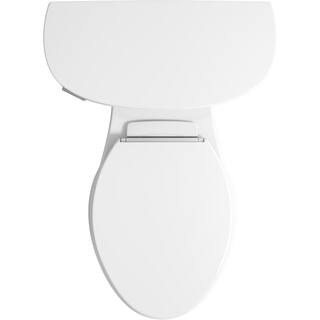 KOHLER Gleam 2-Piece Chair Height 1.28 GPF Single Flush Elongated Skirted Toilet in White Seat Included (6-Pack) K-31674-6-0