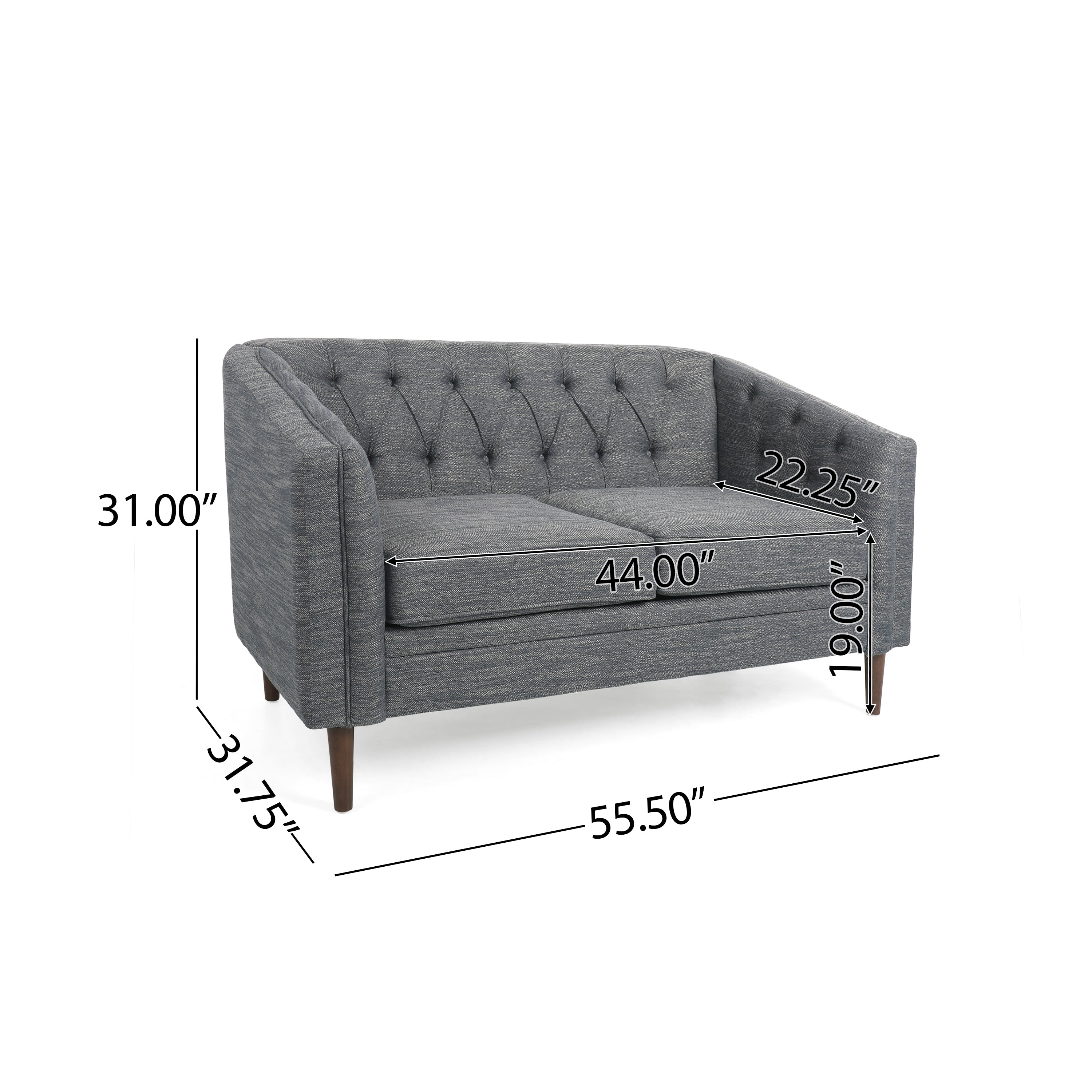 Jelm Contemporary Tufted Loveseat