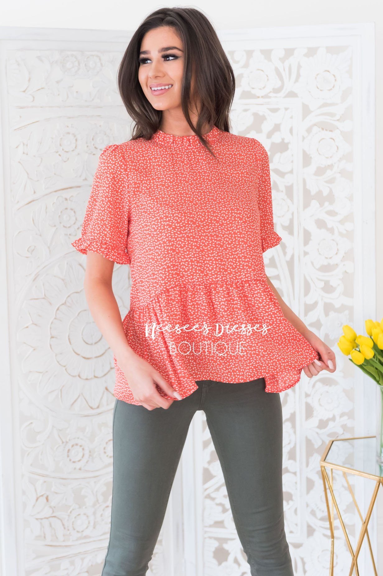 Lift My Spirit Modest Peplum Blouse