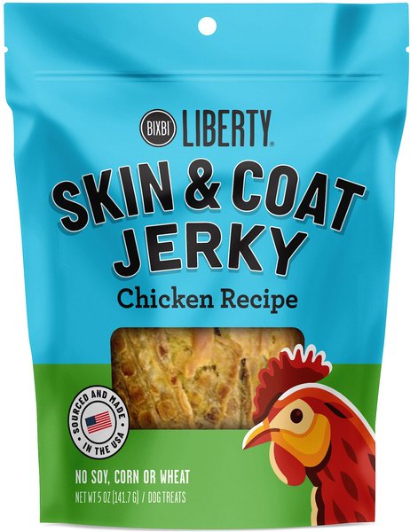 BIXBI Liberty Skin and Coat Chicken Grain-Free Jerky Dog Treats