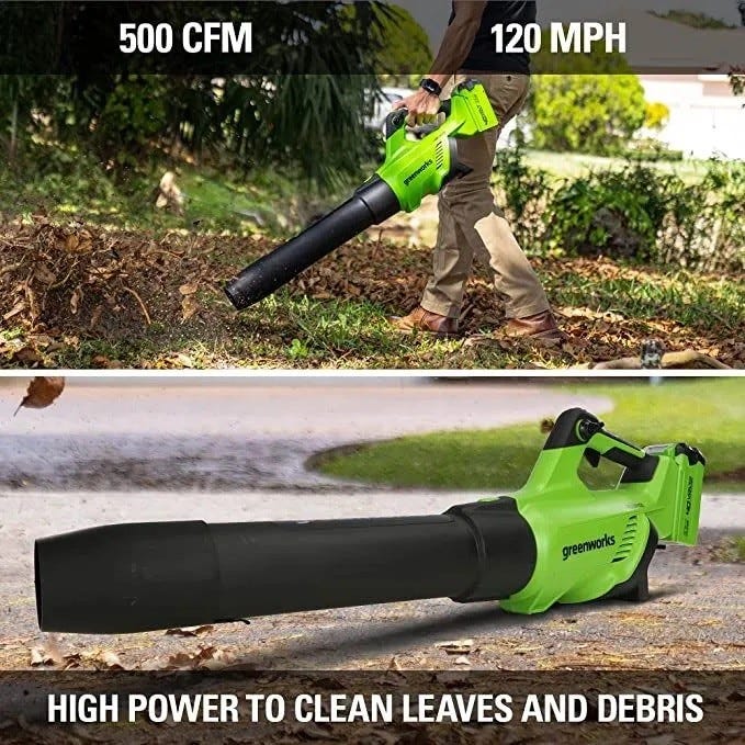 40V 500 CFM Cordless Battery Leaf Blower w/ 2.5Ah Battery  Charger