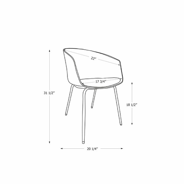 South Shore Flam Chair with Metal Legs