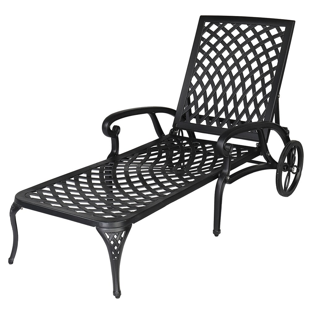 Courtyard Cast Aluminum Lying Bed with Adjustable Backrest