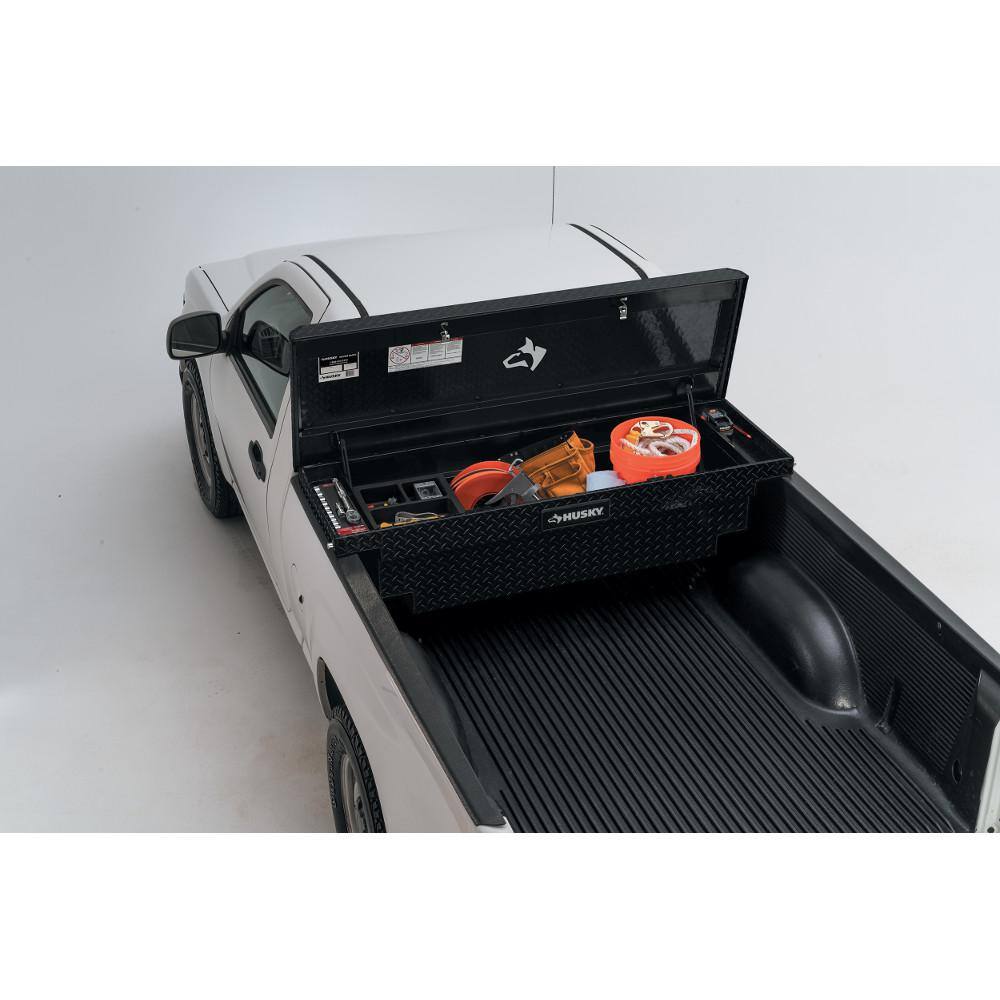 Husky 61.86 in. Matte Black Aluminum Low Profile Mid-Size Crossbed Truck Tool Box 102102-53-01