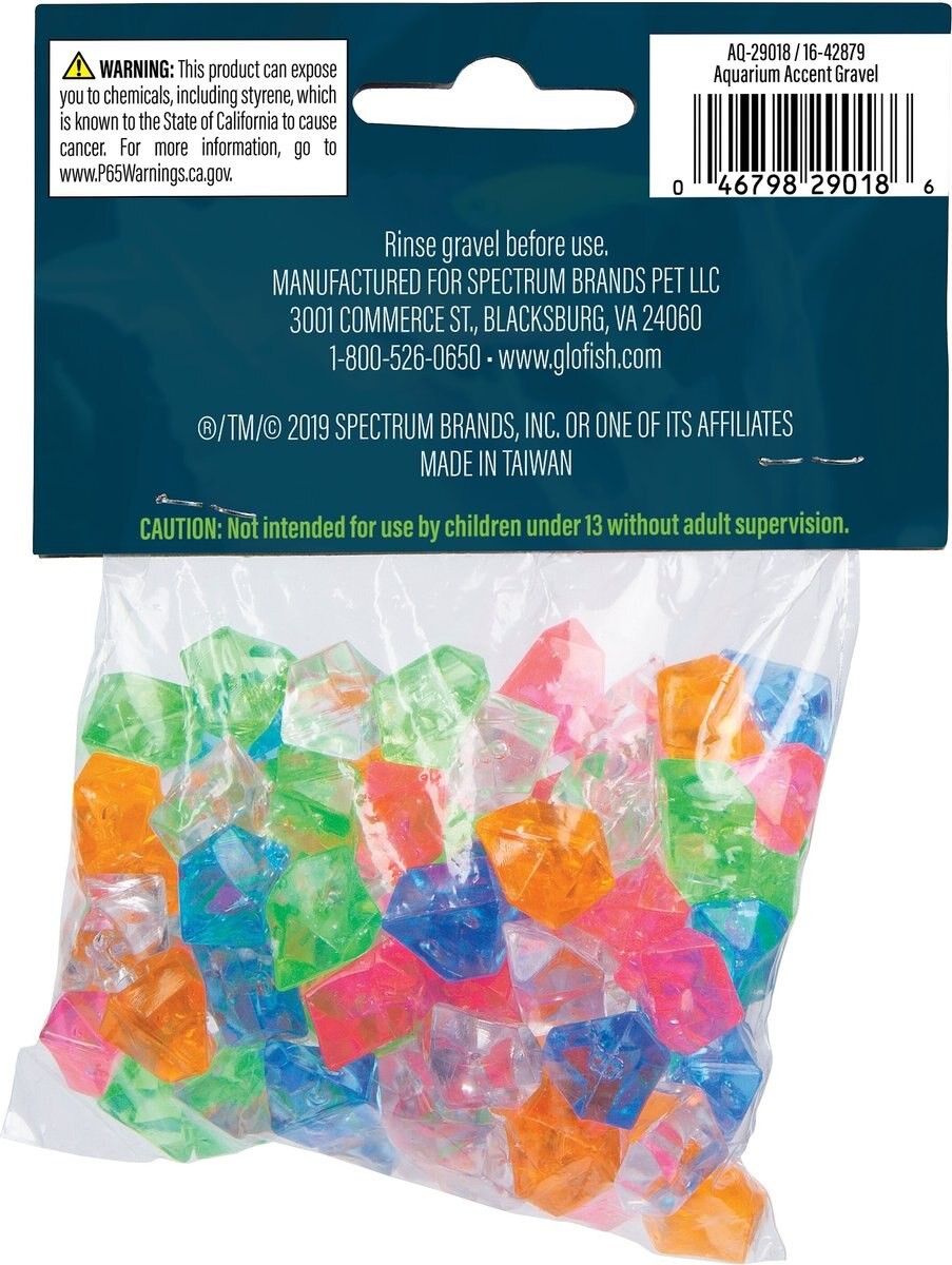 GloFish Accent Gravel For Aquariums， 2.8-oz bag