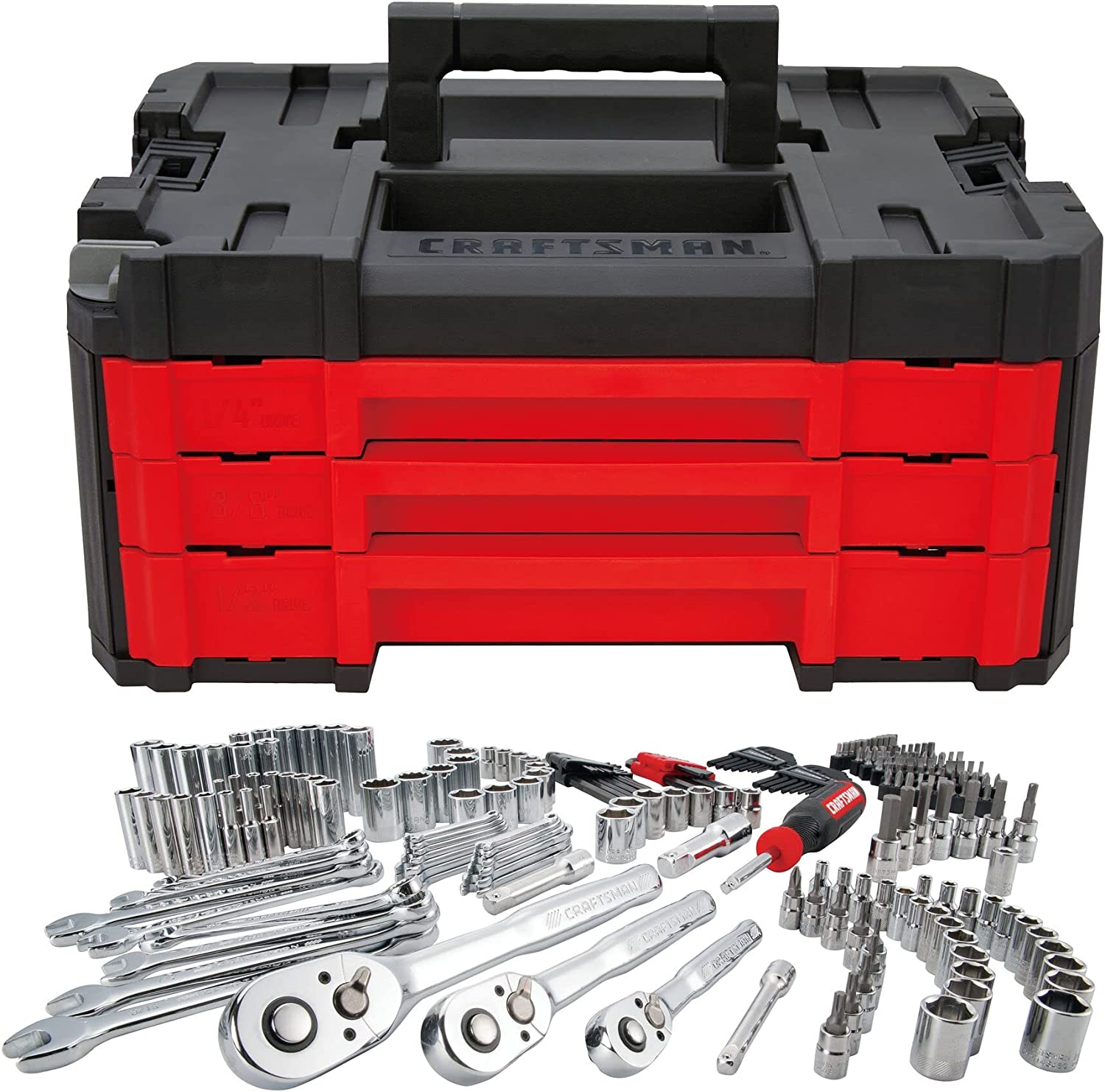 Mechanics Tools Kit with 3 Drawer Box, 216-Piece (CMMT99206)