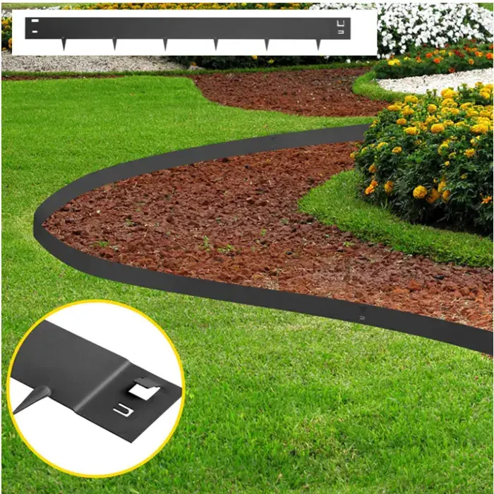 ODM Flower Beds Flexible Metal Garden Edging Border Garden  Landscape Edging Kit Steel Raised Edge Metal Decor Outdoor OEM