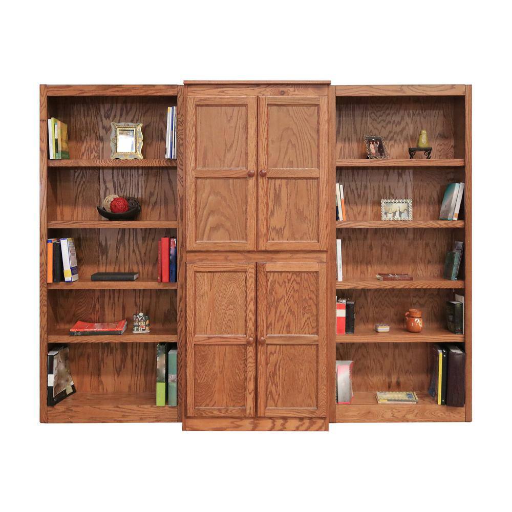 Concepts In Wood 72 in. Dry Oak Wood 15-shelf Standard Bookcase with Adjustable Shelves WKT3072-D