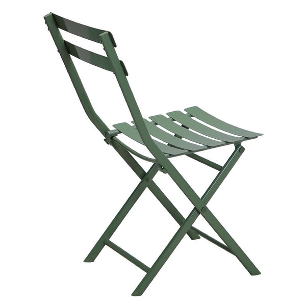 3 Piece Foldable Outdoor Metal Bistro Set with Square Table and Chairs