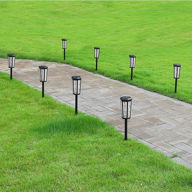 Solar Light Hollow Lawn Retro Garden Light RGB Warm White 2 Modes Lighting Outdoor Garden Courtyard Waterproof Solar Lawn Light Park Walkway Decor Lights