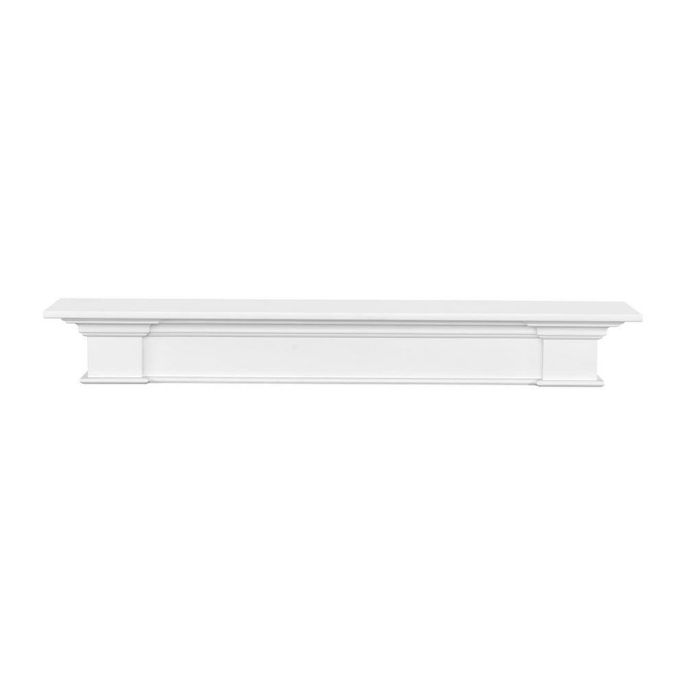 Pearl Mantels 5 ft. Crisp White Finish Cap-Shelf Mantel RPS60614D