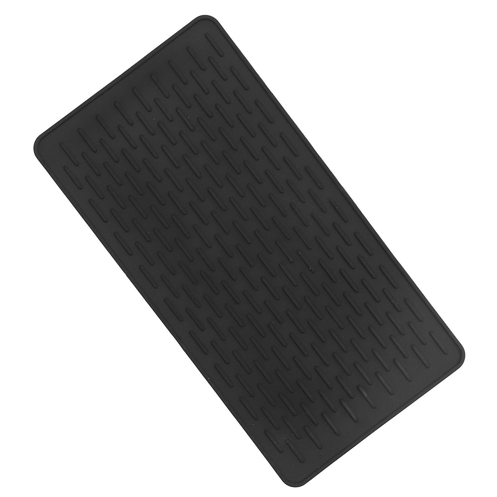 Silicone Insulation Pad Black Rectangle Heat Resisting Safe Handling Heat Insulation Pad For Kitchen