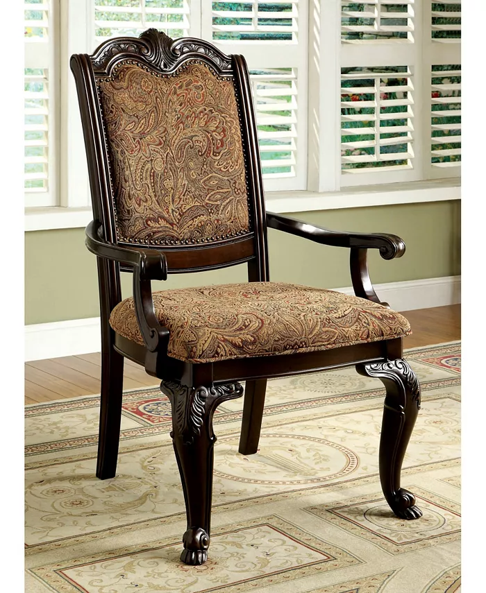 Furniture of America Ramsaran Brown Cherry Armchair (Set of 2)