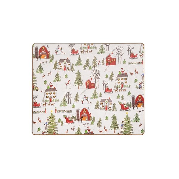 Xmas Neighborhood Hardboard Single Placemat - White