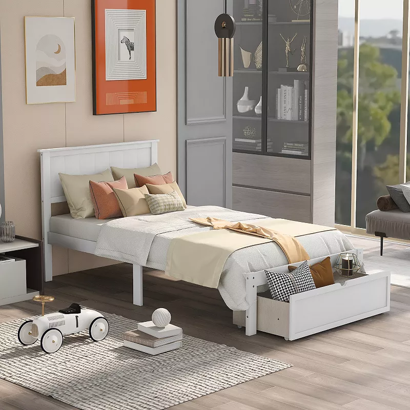 Merax Platform Bed With Under-bed Drawer