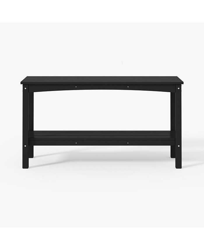 WestinTrends 55 Outdoor Patio HDPE Adirondack 2-Tier Shelf Console Table