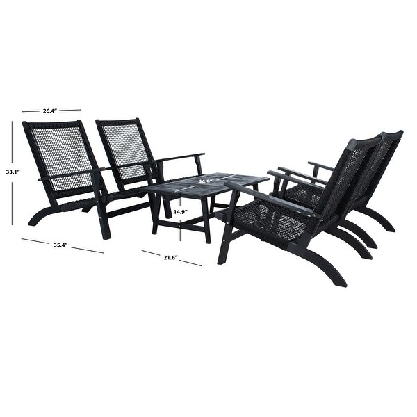 SAFAVIEH Outdoor Deven 5Piece Acacia Wood Coffee Set.