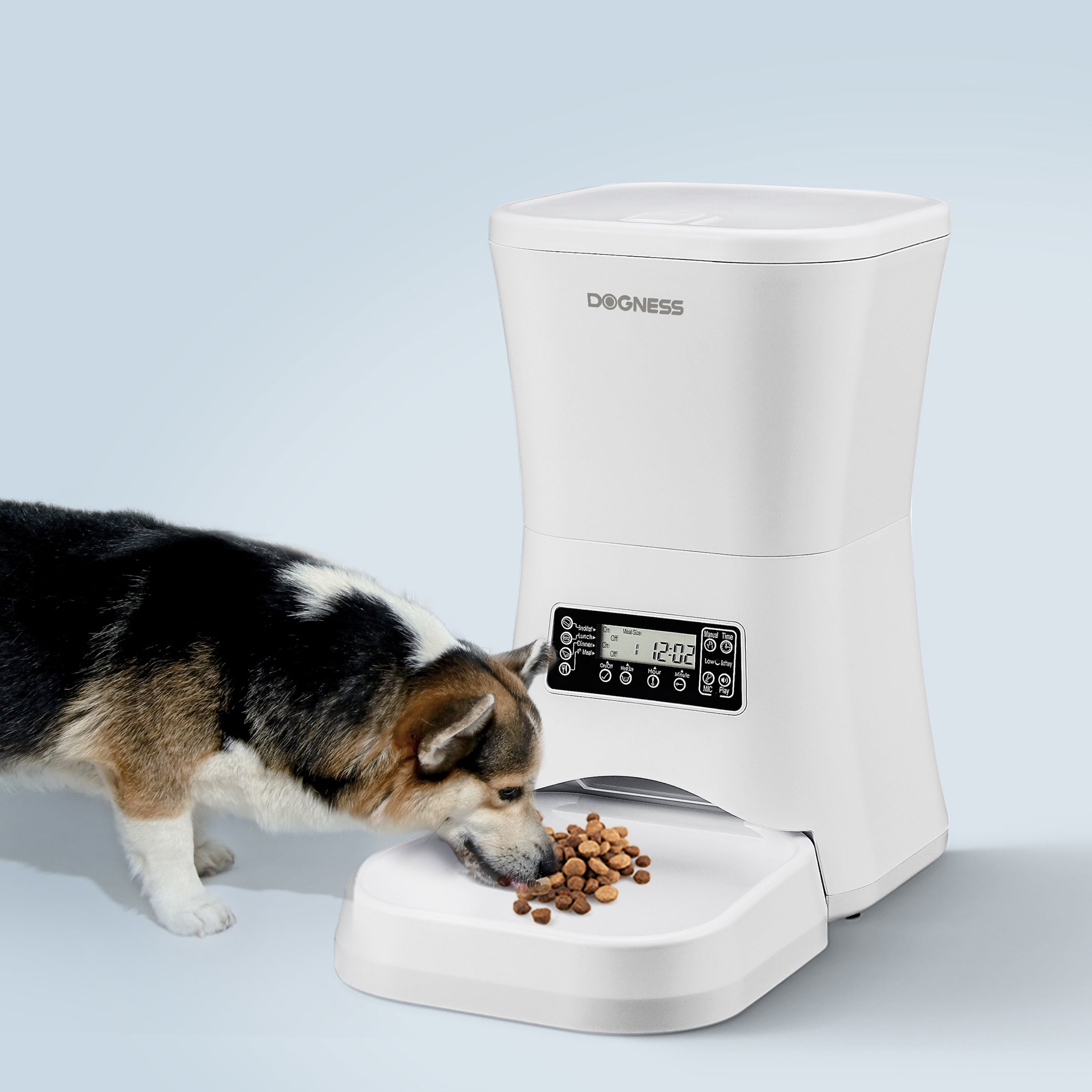 Dogness Everyday Automatic Programmable Dog and Cat Feeder， 7 Liter Capacity-White