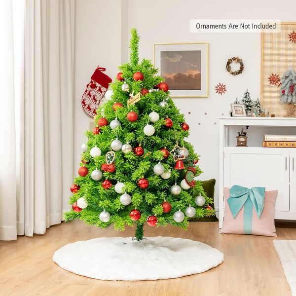 Gymax 4.5/6.5/7.5 FT Verdant Artificial Christmas Tree Hinged Green