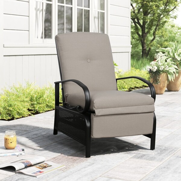 Adjustable Patio Recliner Chair with Cushion