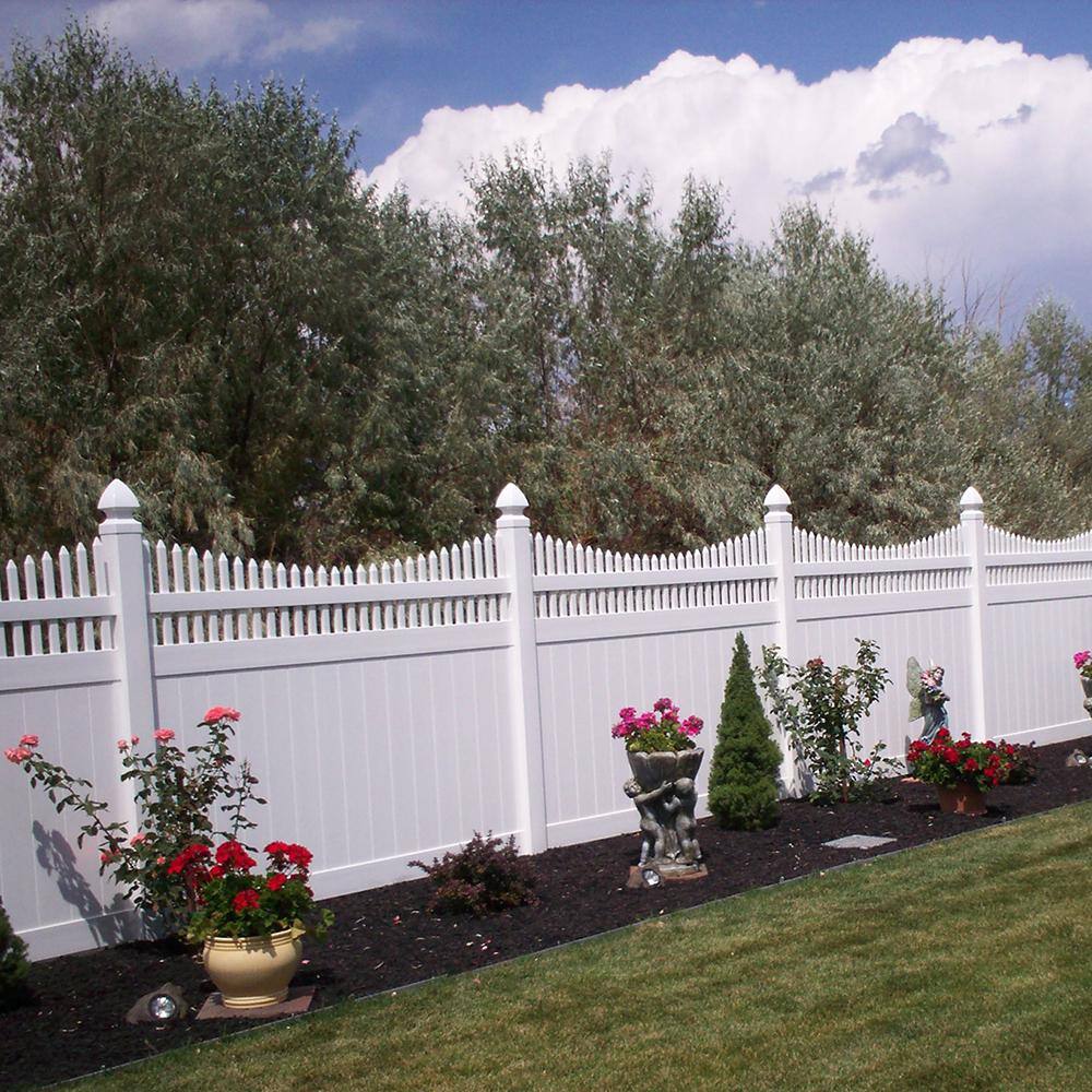 Weatherables Halifax 6 ft. H x 8 ft. W White Vinyl Privacy Fence Panel Kit PWPR-OTS-6X8