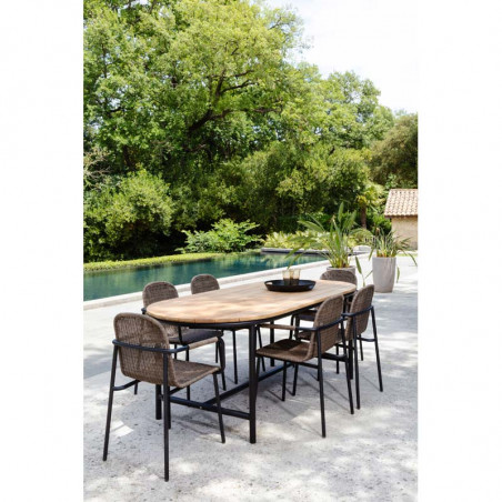 Table de jardin VINCENT SHEPPARD Wicked teck / alu 6 personnes